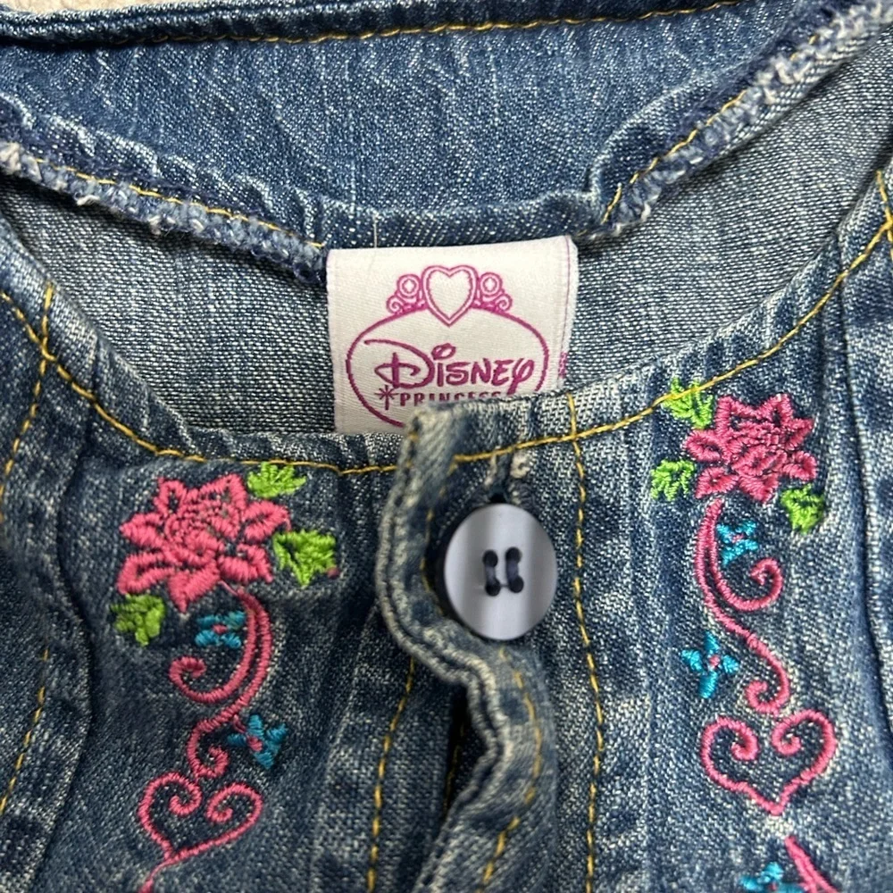 Disney vintage Blue Denim with Pink Floral Embroidery 1990’2000